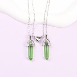 Crystal Pendant Necklaces with Magnetic Heart Clas