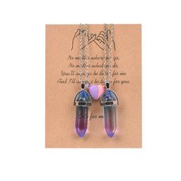 Crystal Pendant Necklaces with Magnetic Heart Clas