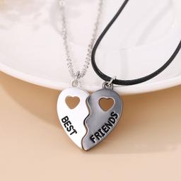 Broken Heart Magnetic Best Friends Necklace Gold a