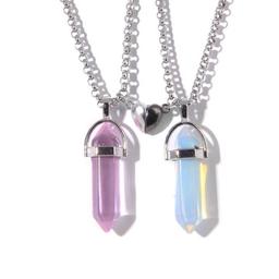 Crystal Pendant Necklaces with Magnetic Heart Clas