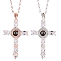 Cross Necklace with Lords Prayer Inside