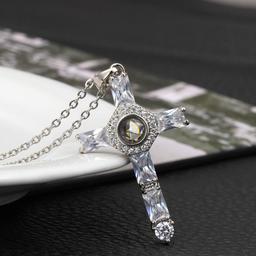 Cross Necklace with Lords Prayer Inside