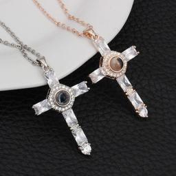 Cross Necklace with Lords Prayer Inside