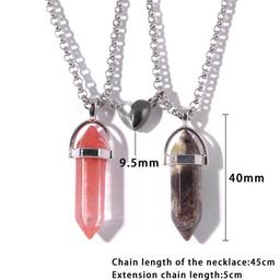 Crystal Pendant Necklaces with Magnetic Heart Clas