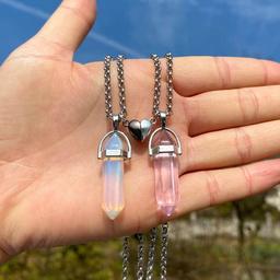 Crystal Pendant Necklaces with Magnetic Heart Clas