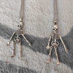 Together Until Death Skeleton BFF Necklace