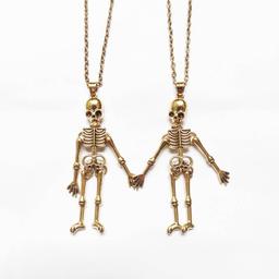 Together Until Death Skeleton BFF Necklace