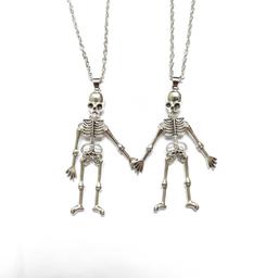 Together Until Death Skeleton BFF Necklace