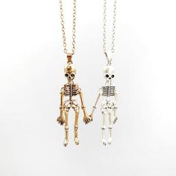 Together Until Death Skeleton BFF Necklace