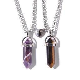 Crystal Pendant Necklaces with Magnetic Heart Clas