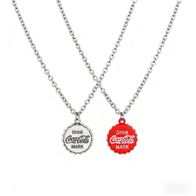 Best Friend Coca-Cola Bottle Cap Necklaces – 2-Piece