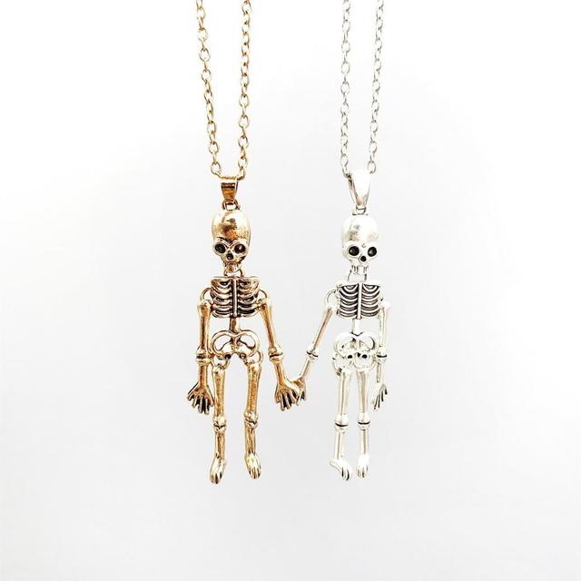 Together Until Death Skeleton BFF Necklace